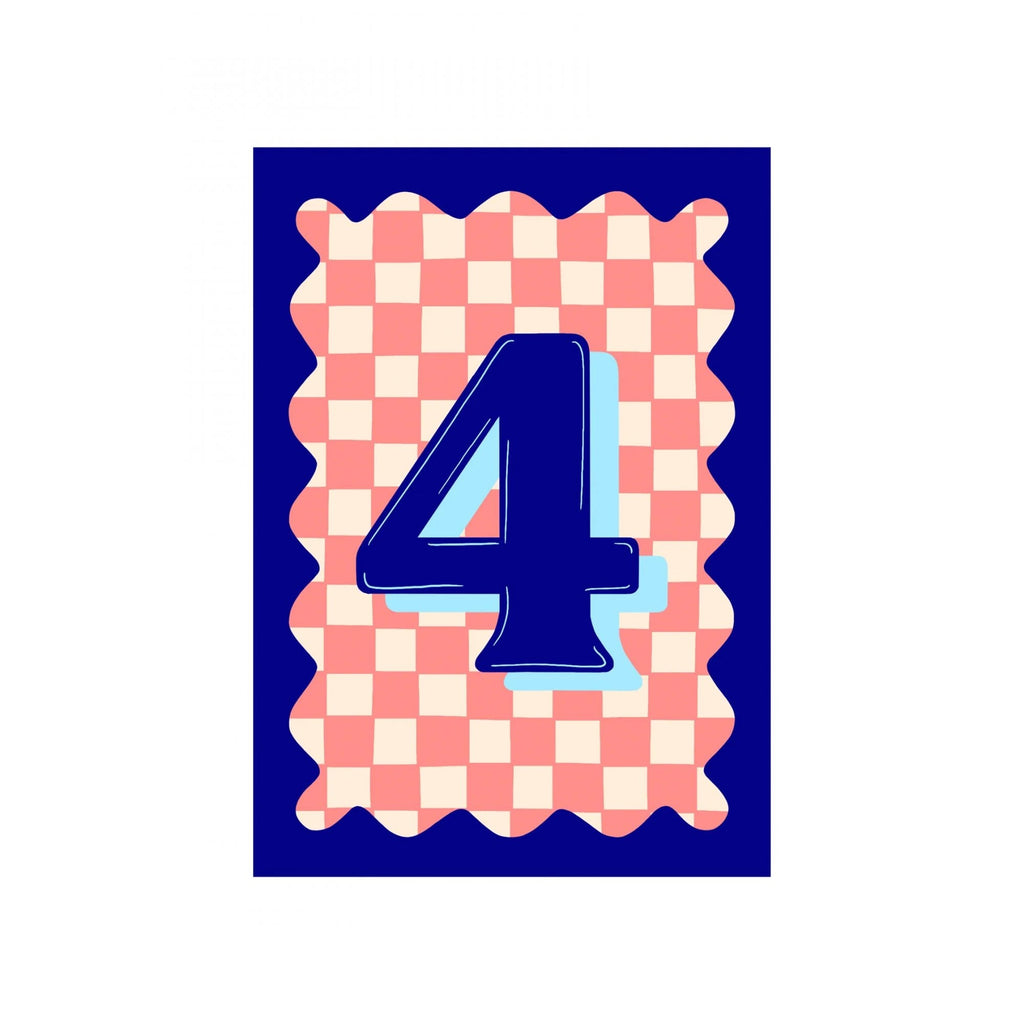 CHECKERBOARD AGE NUMBER CARD