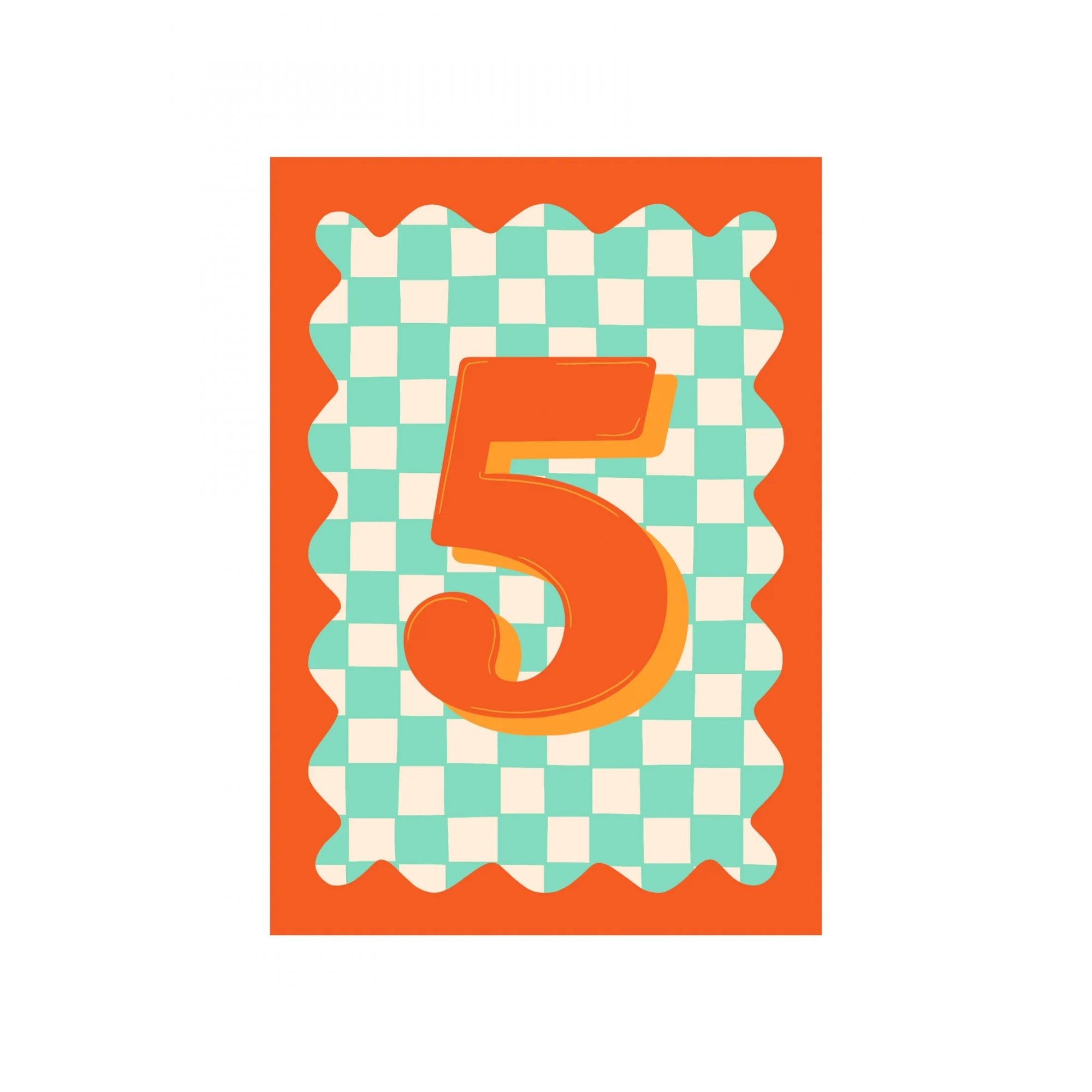 CHECKERBOARD AGE NUMBER CARD