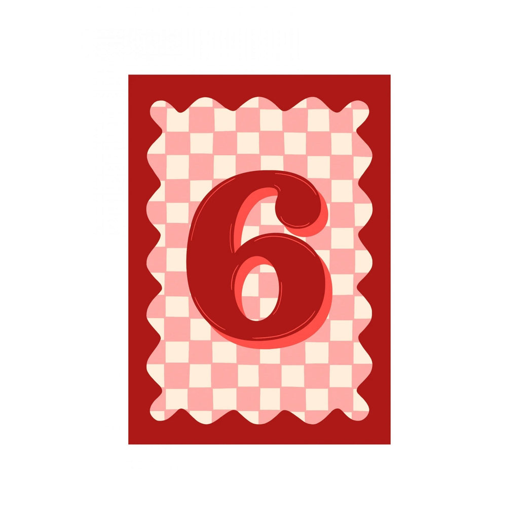 CHECKERBOARD AGE NUMBER CARD