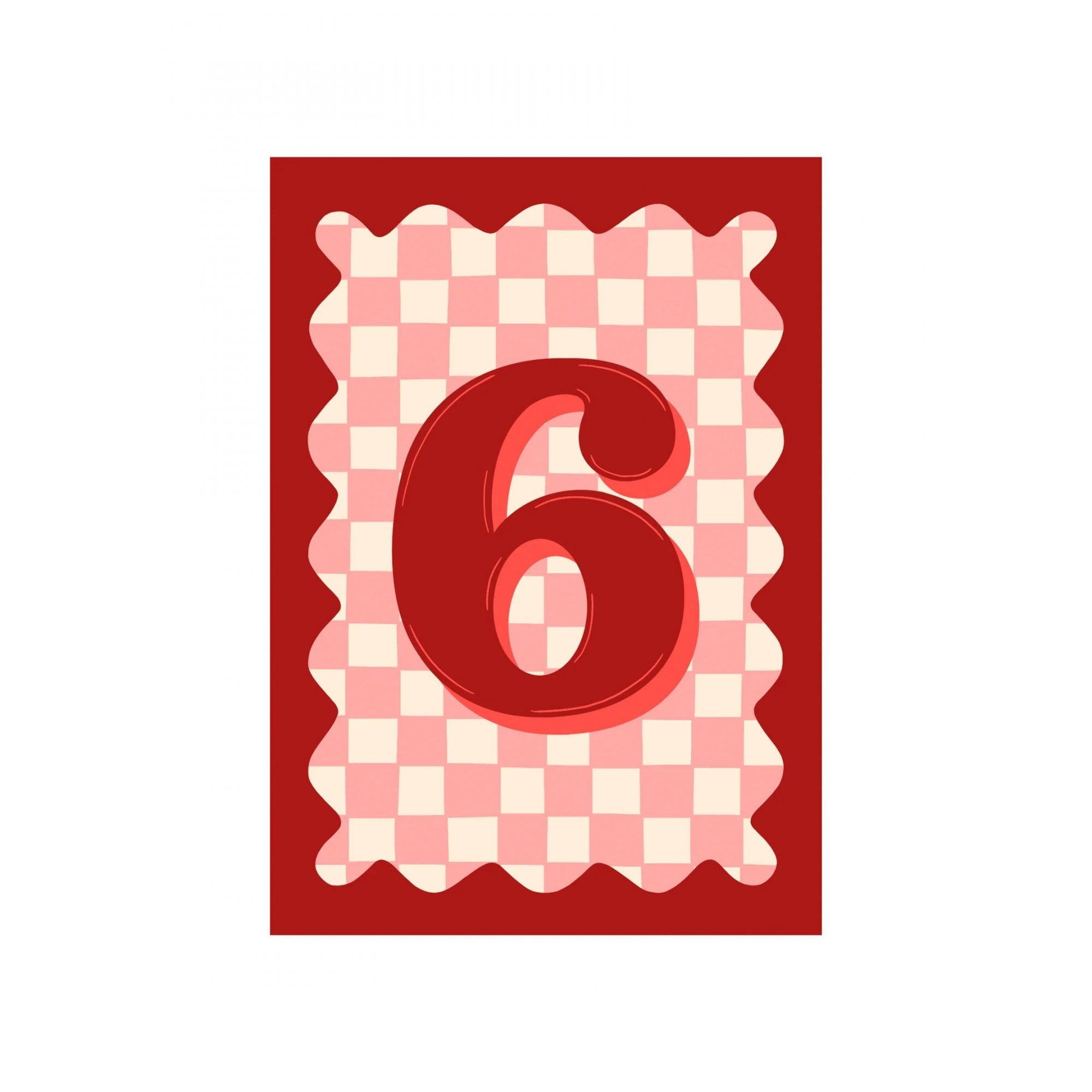 CHECKERBOARD AGE NUMBER CARD