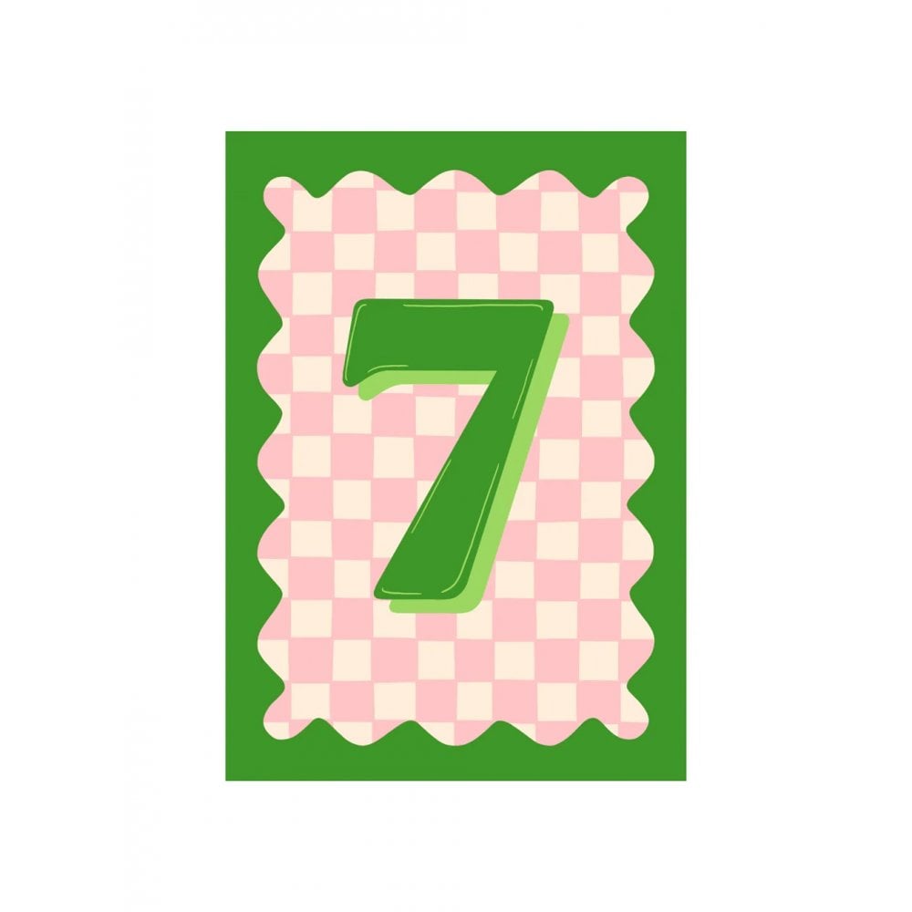 CHECKERBOARD AGE NUMBER CARD