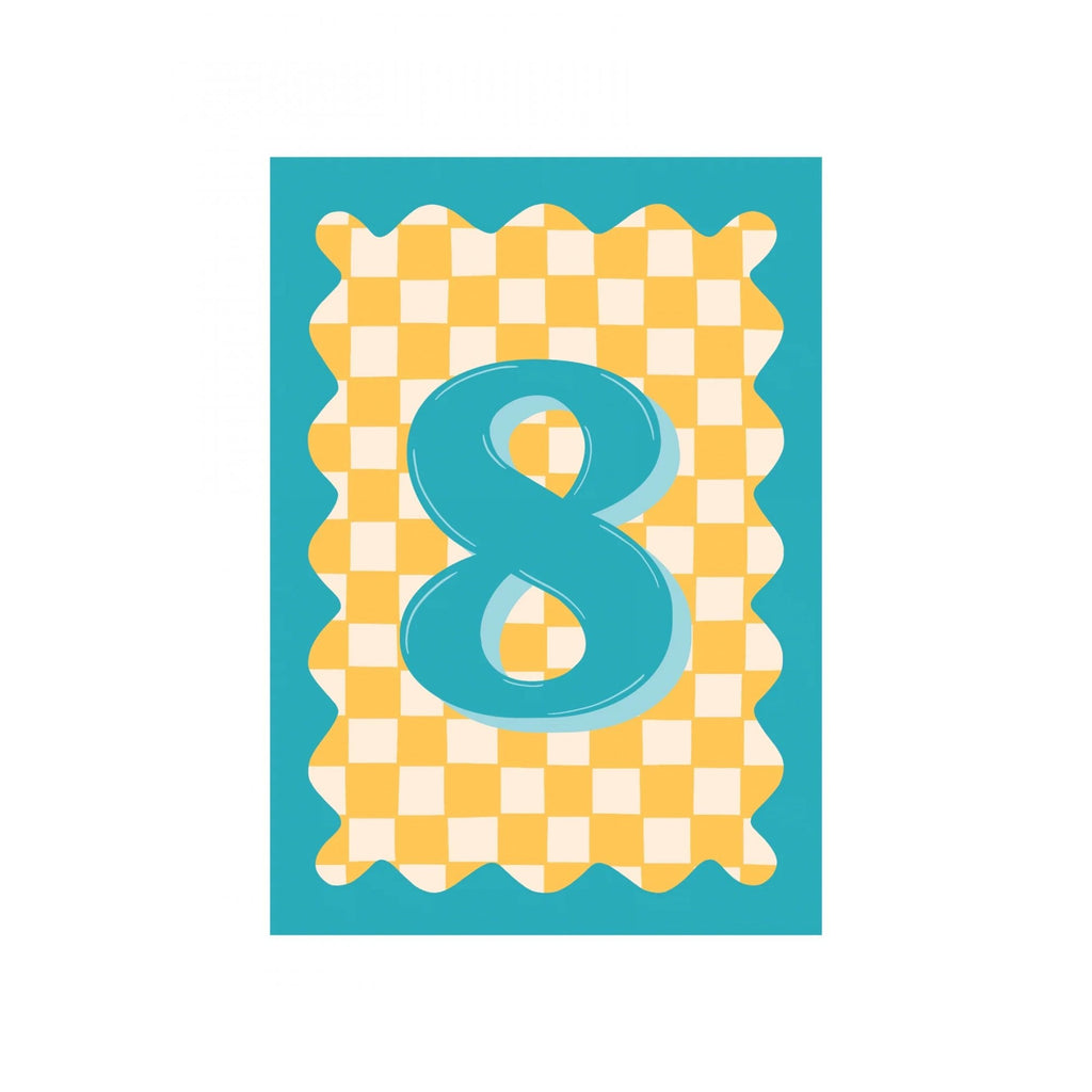 CHECKERBOARD AGE NUMBER CARD