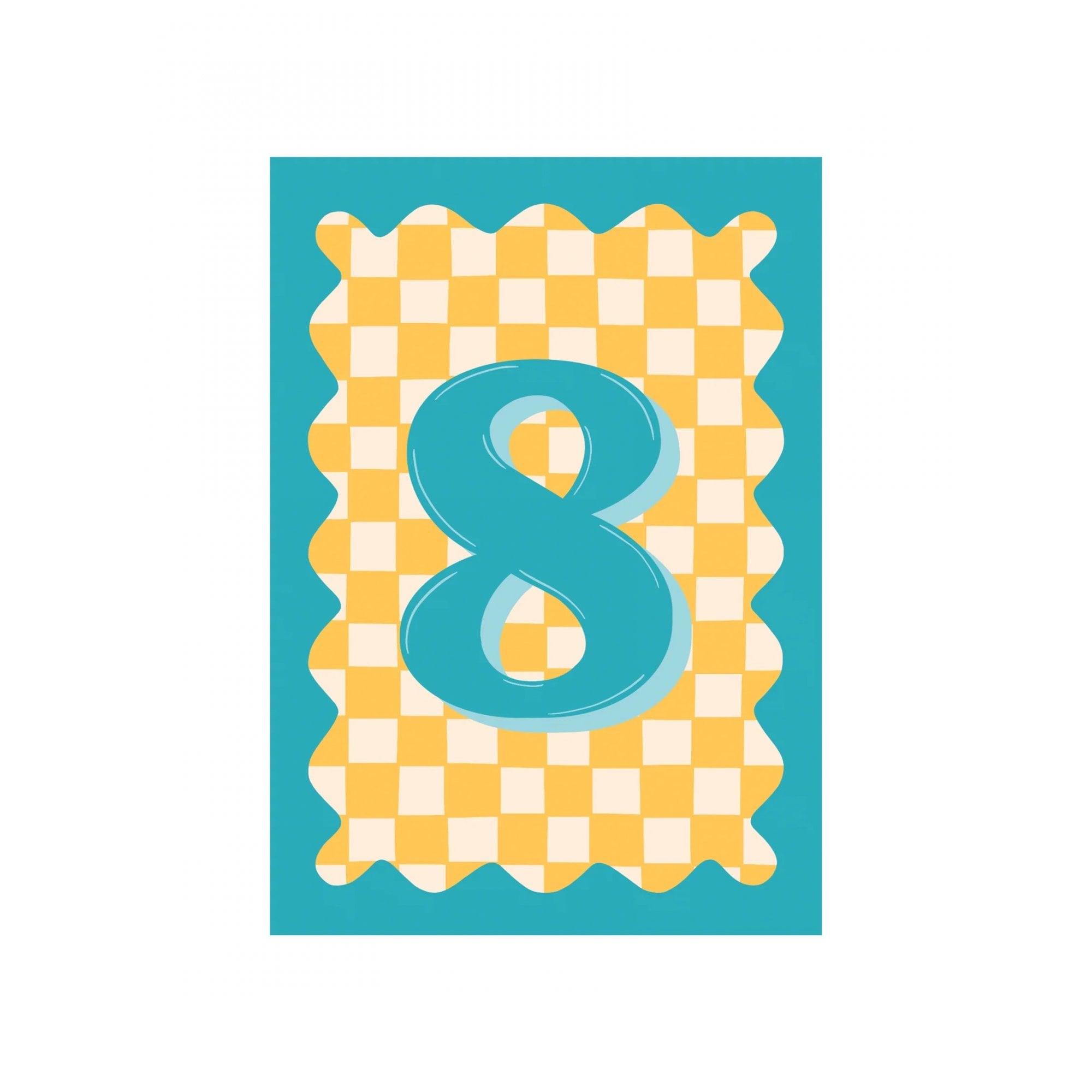 CHECKERBOARD AGE NUMBER CARD