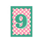 CHECKERBOARD AGE NUMBER CARD