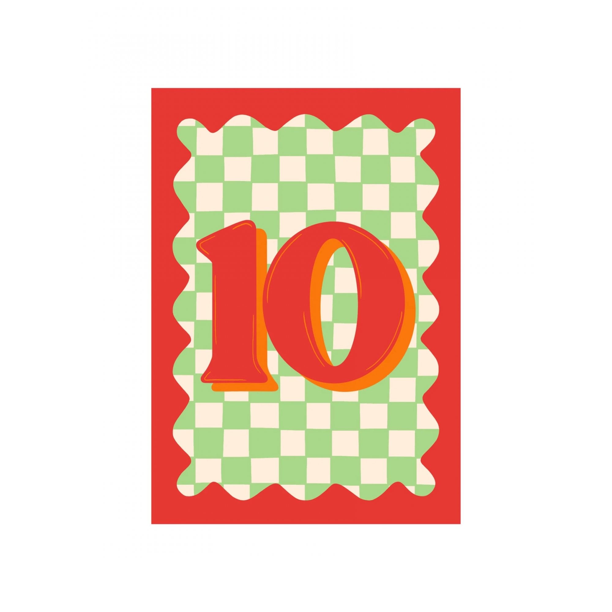 CHECKERBOARD AGE NUMBER CARD