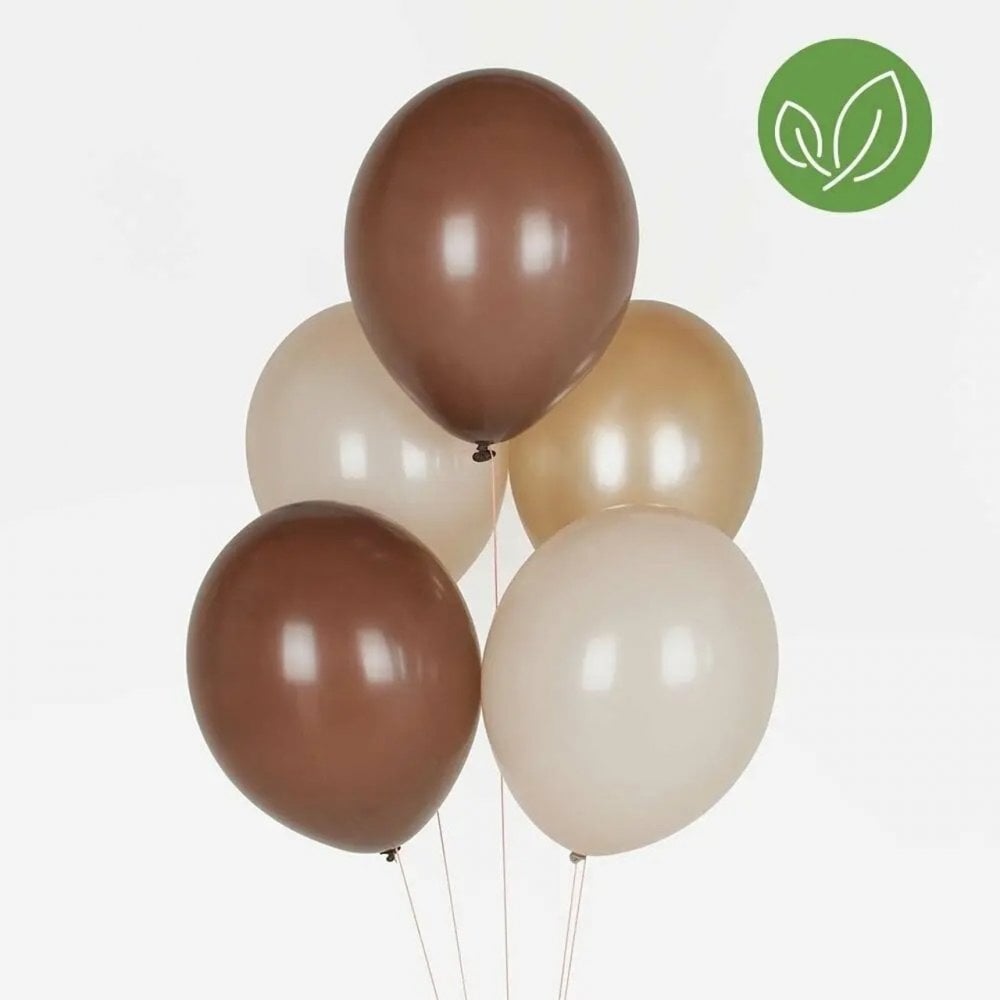 10 MIXED BALLOONS - BROWN