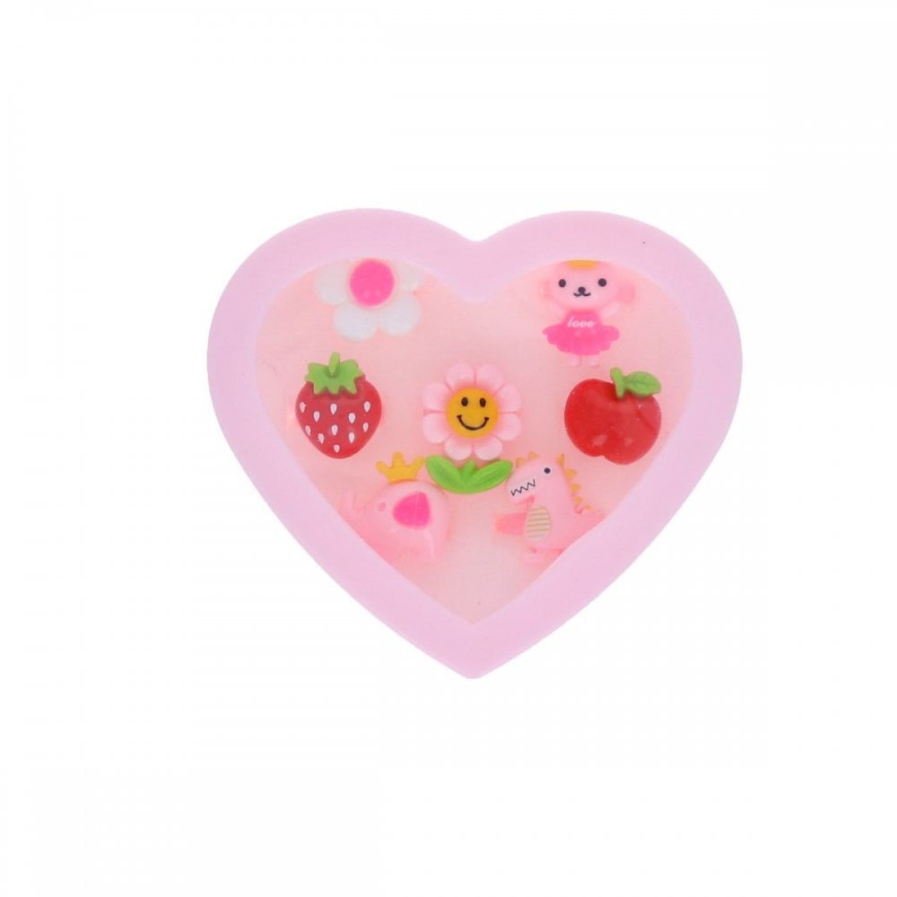 7 PIECE RING SET HEART BOX