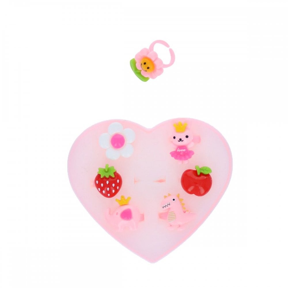 7 PIECE RING SET HEART BOX
