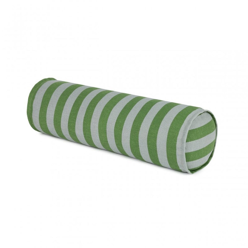 CYLINDER CUSHION VIBES - Green Blue Stripes