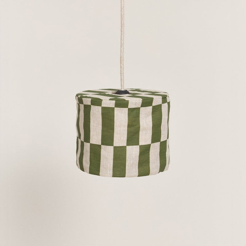 PENDANT LINEN LAMPSHADE 20cm VIBES - Green Tiles