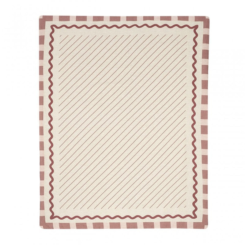 QUILT BLANKET IN FRENCH LINEN VIBES - Maroon