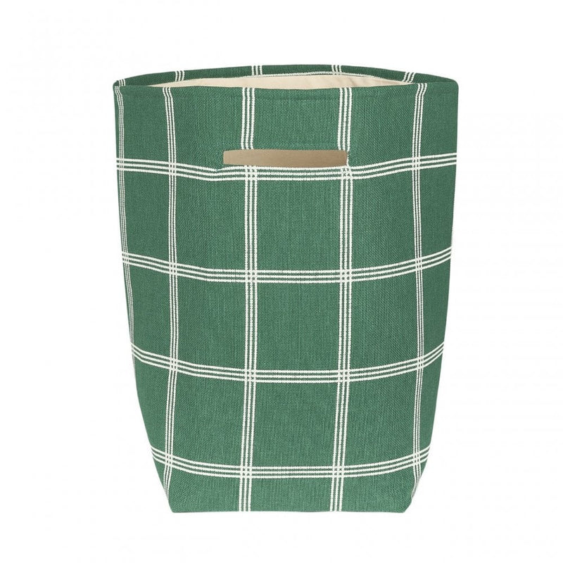 LARGE STORAGE BASKET VIBES - Green White Windowpane