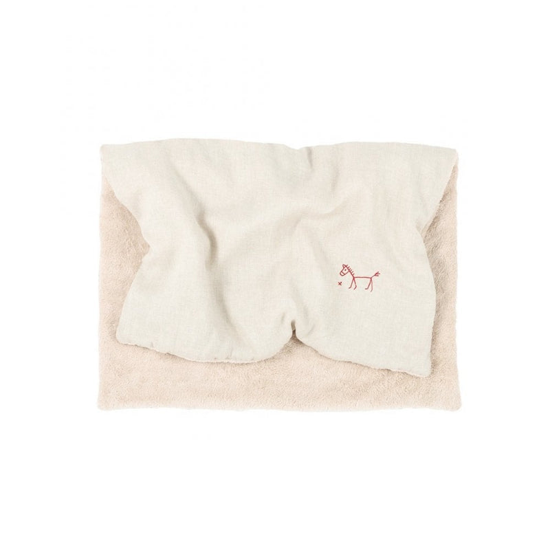L1N0 EMBROIDERED WINTER BLANKET FRENCH LINEN - Greige