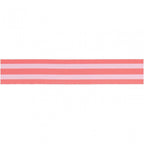 DUO STRIPE RIBBON - NEON PINK & WHITE