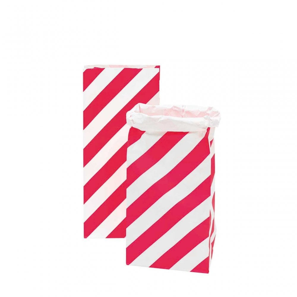 MEDIUM PAPER STORAGE BAGS - PINK STRIPE