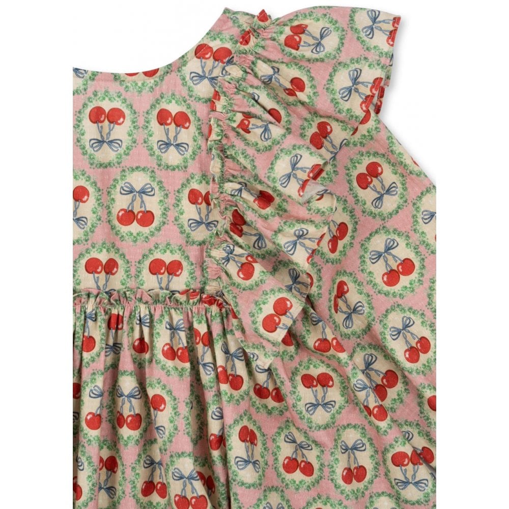 EVIA LONG SLEEVE BOW DRESS - CHERRY BOW