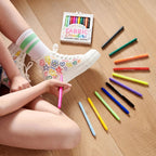 FABRIC DOODLERS MARKERS - 12 COLOURS (6 YEARS+)
