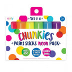 CHUNKIES PAINT STICKS - 6 COLOURS NEON (3 YEARS+)