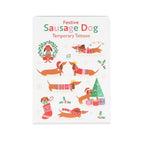 FESTIVE SAUSAGE DOG TEMPORARY TATTOOS