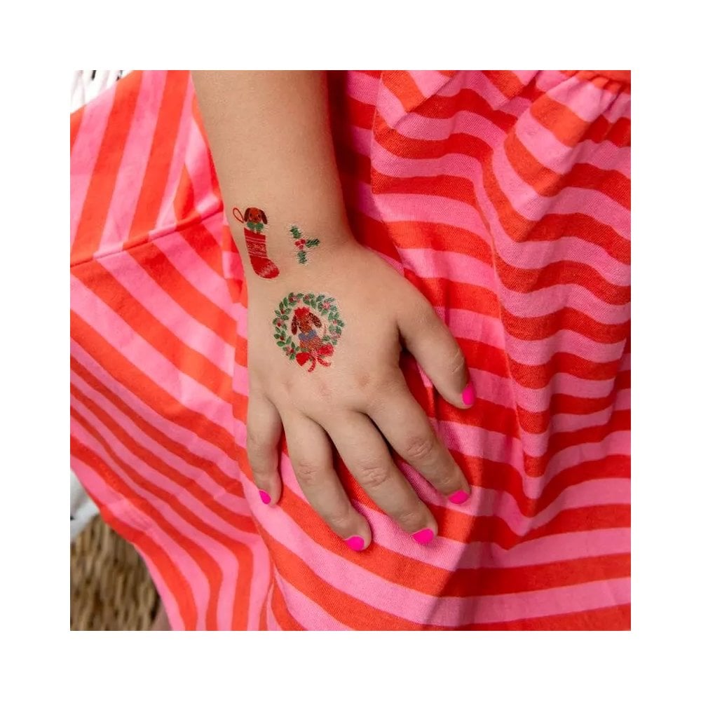 FESTIVE SAUSAGE DOG TEMPORARY TATTOOS