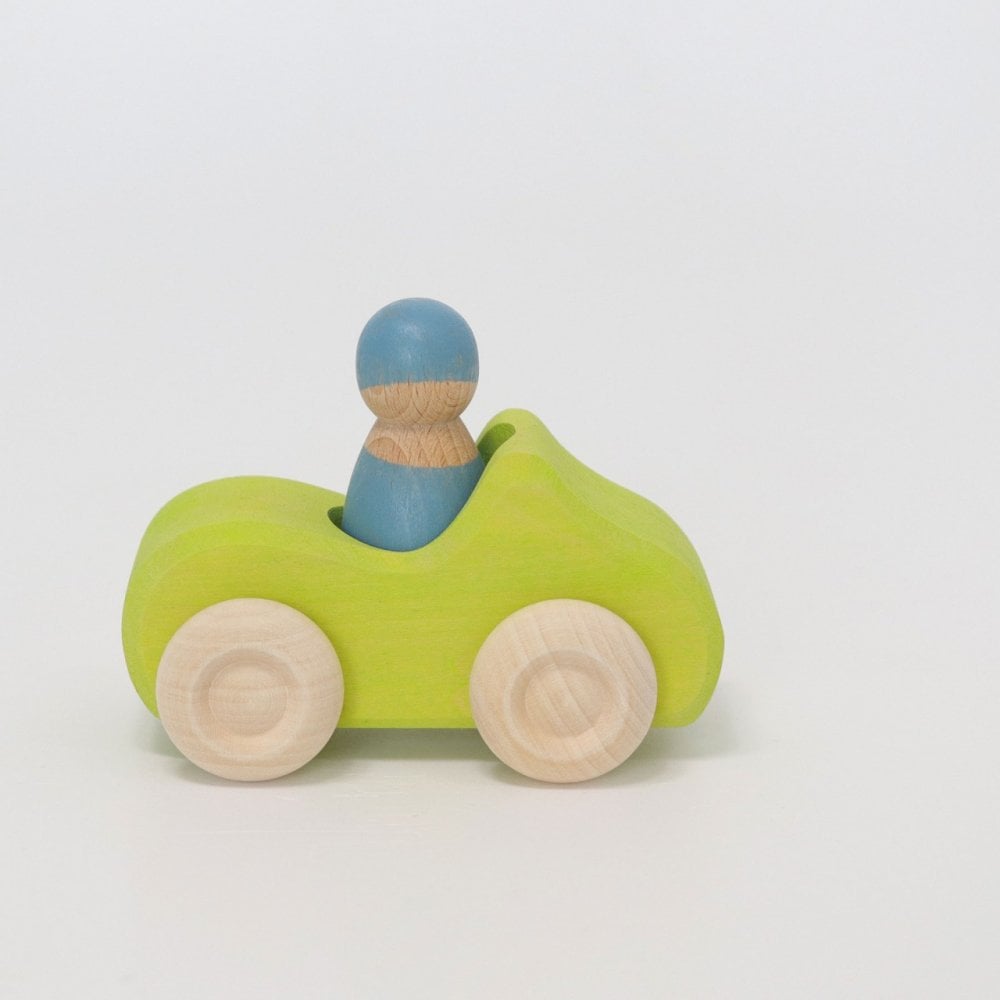 SMALL CONVERTIBLE WOODEN CAR - GREEN