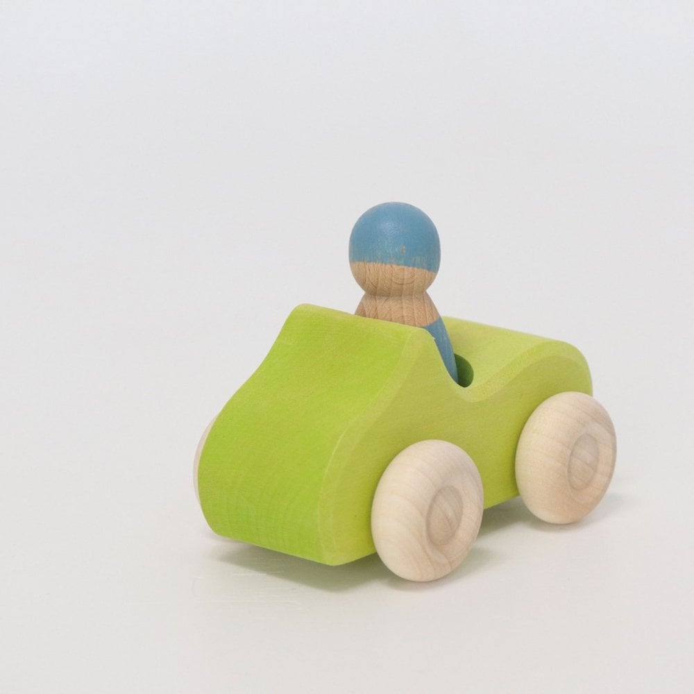 SMALL CONVERTIBLE WOODEN CAR - GREEN