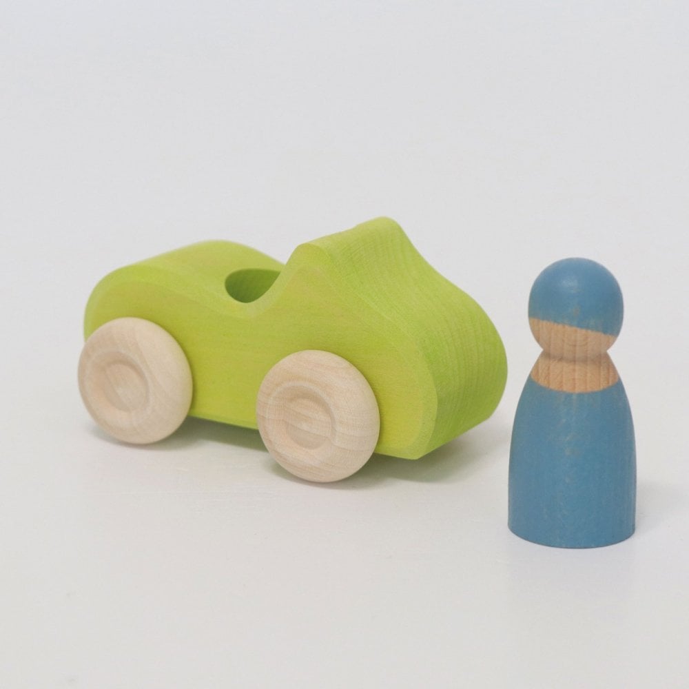 SMALL CONVERTIBLE WOODEN CAR - GREEN
