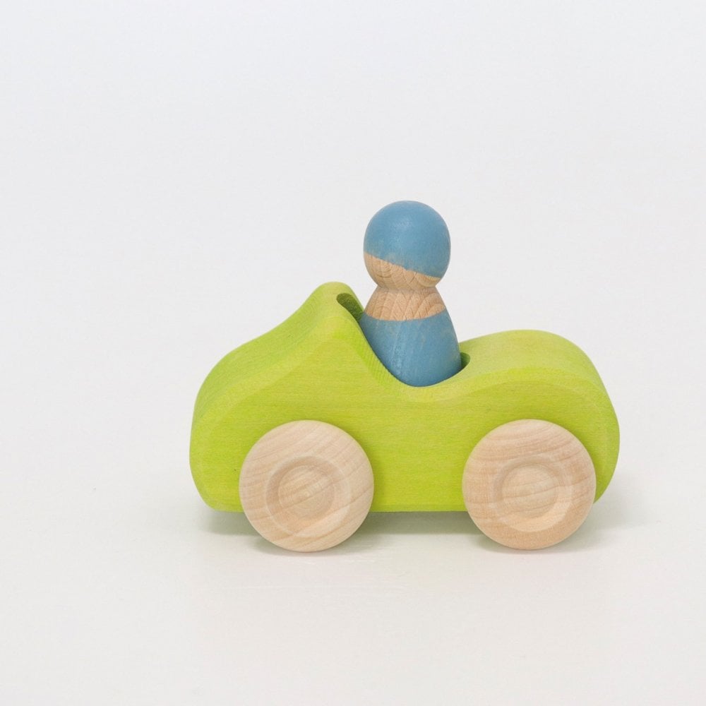 SMALL CONVERTIBLE WOODEN CAR - GREEN