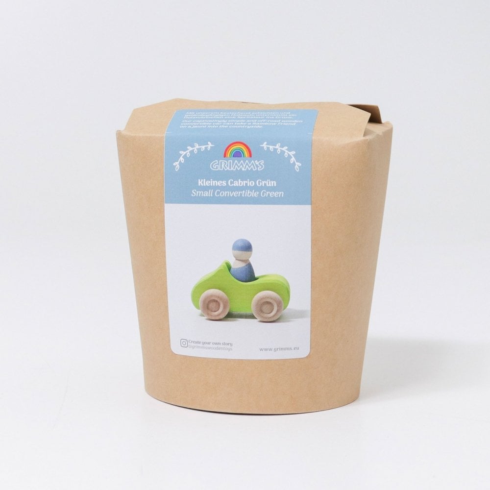 SMALL CONVERTIBLE WOODEN CAR - GREEN