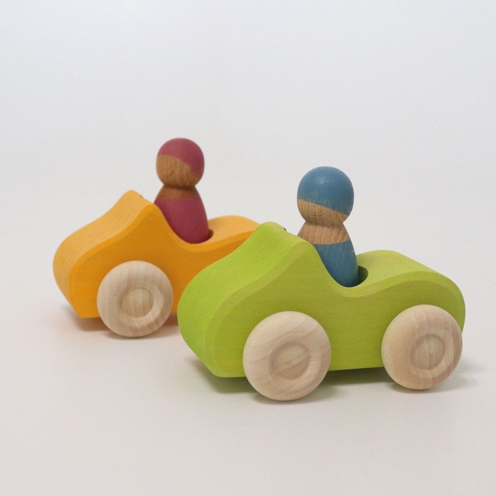 SMALL CONVERTIBLE WOODEN CAR - GREEN