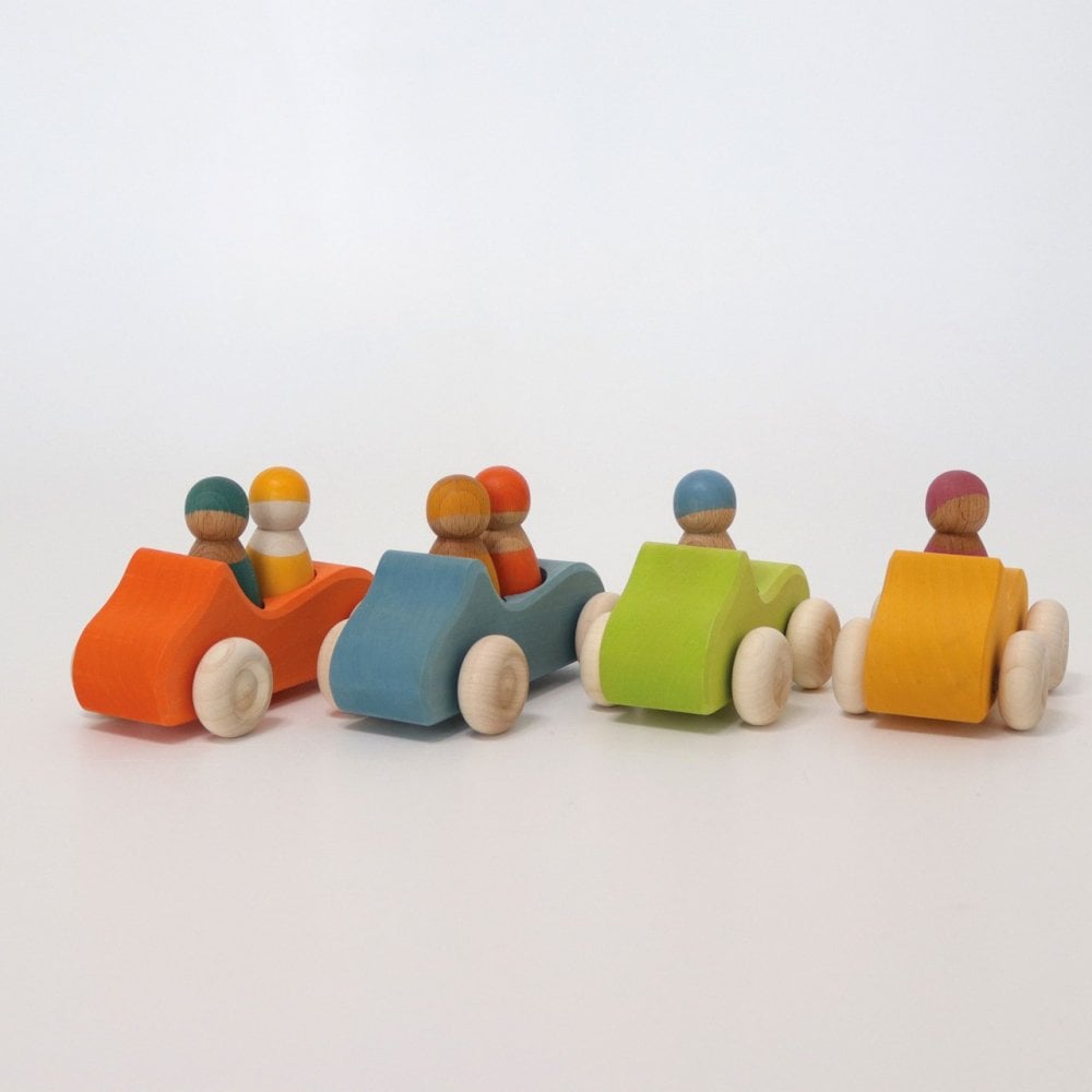 SMALL CONVERTIBLE WOODEN CAR - GREEN