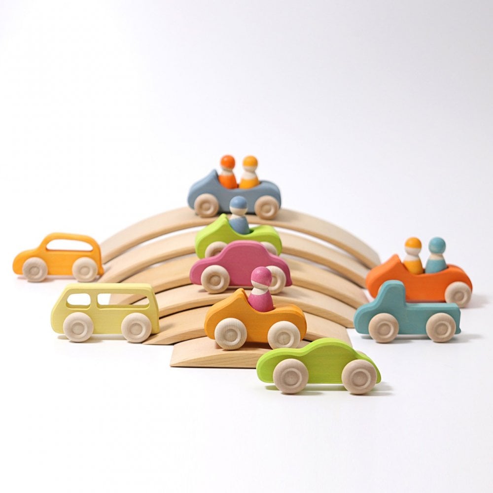 SMALL CONVERTIBLE WOODEN CAR - GREEN