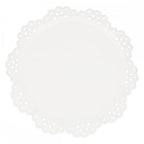 8 BRODERIE ANGLAISE LACE DINNER PLATES  - WHITE