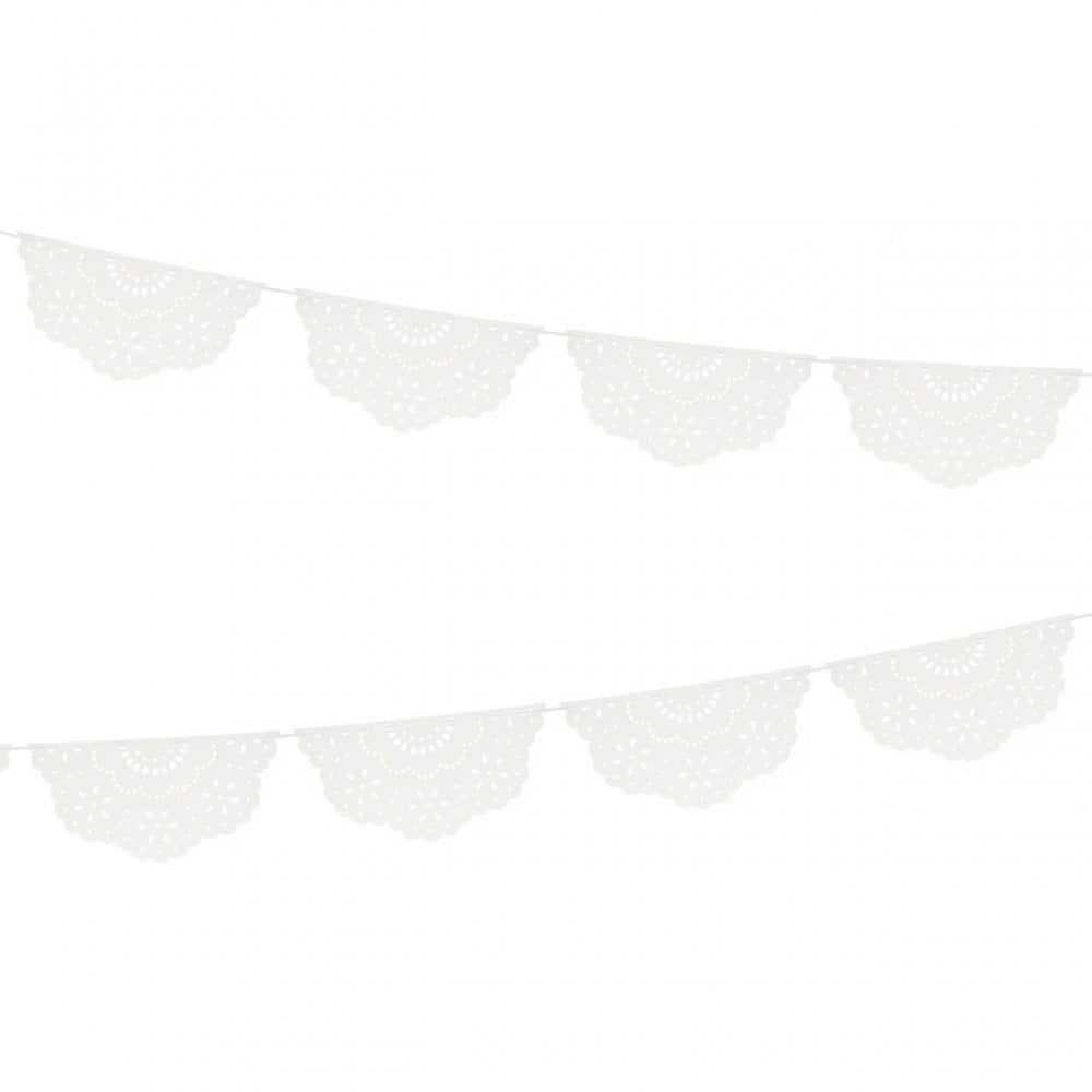 BRODERIE ANGLAISE LACE PAPER GARLAND - WHITE