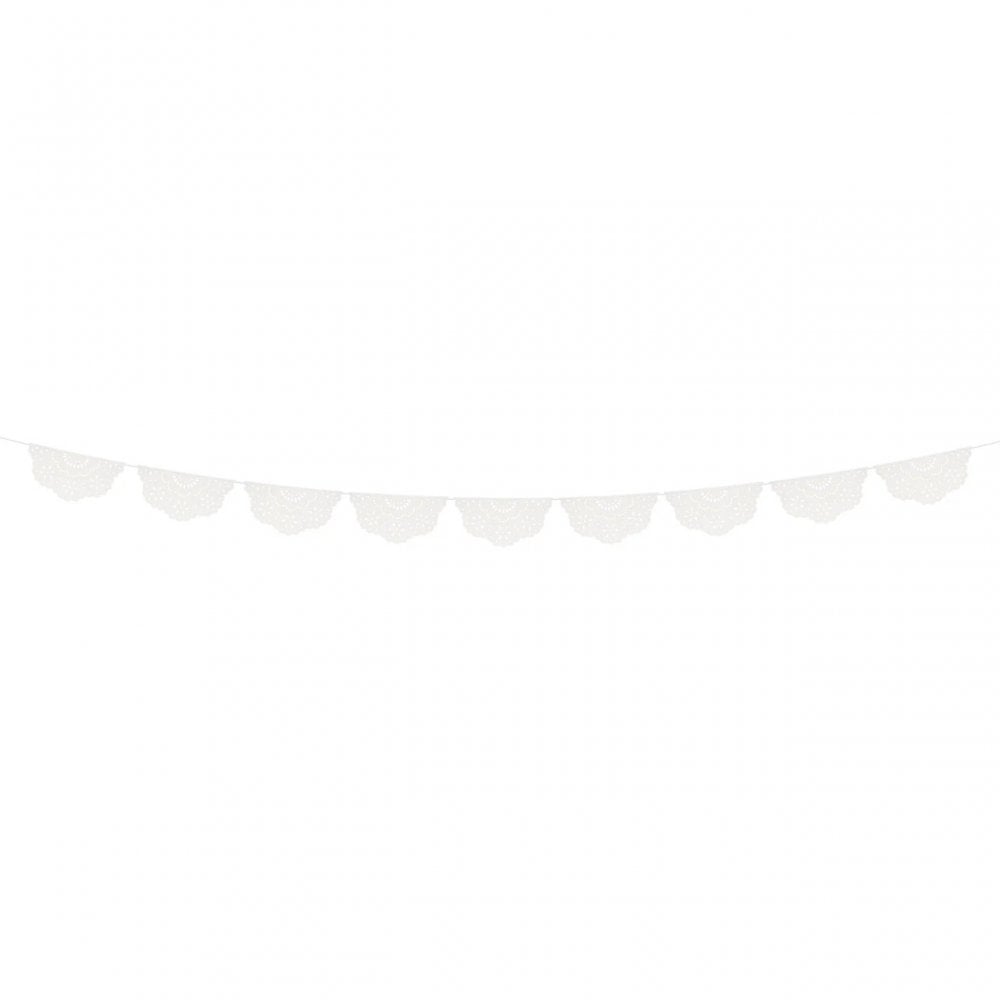 BRODERIE ANGLAISE LACE PAPER GARLAND - WHITE