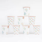 8 DITSY POSY SCALLOPED CUPS