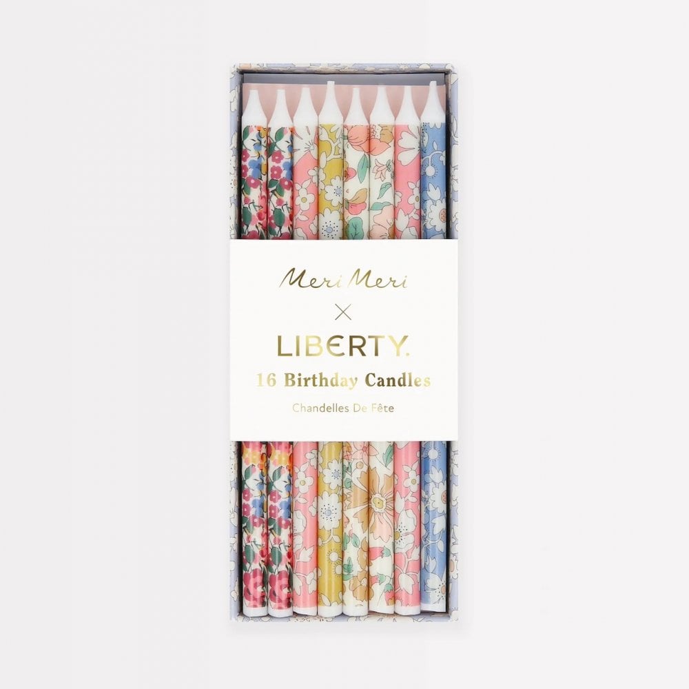 16 LIBERTY MIXED PRINT PARTY CANDLES
