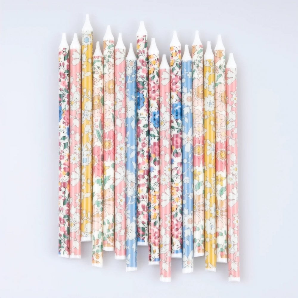 16 LIBERTY MIXED PRINT PARTY CANDLES