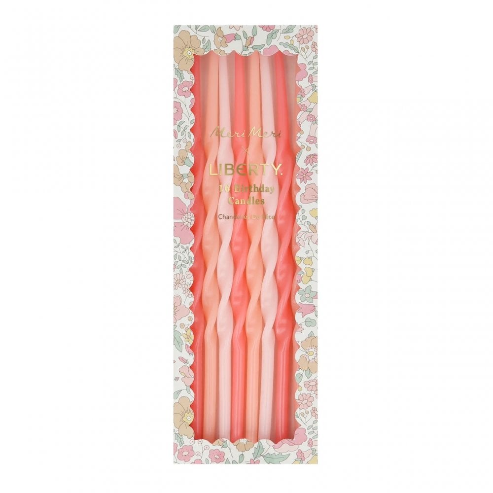16 LIBERTY WHARFEDALE PARTY CANDLES - PINKS