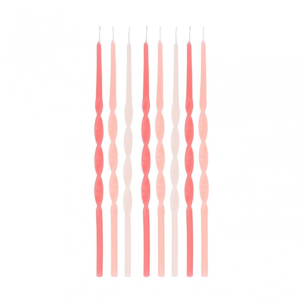 16 LIBERTY WHARFEDALE PARTY CANDLES - PINKS