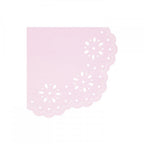 16 BRODERIE ANGLAISE LACE NAPKINS - PINK + PEACH