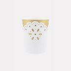 8 BRODERIE ANGLAISE LACE CUPS  - WHITE