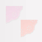 16 BRODERIE ANGLAISE LACE NAPKINS - PINK + PEACH