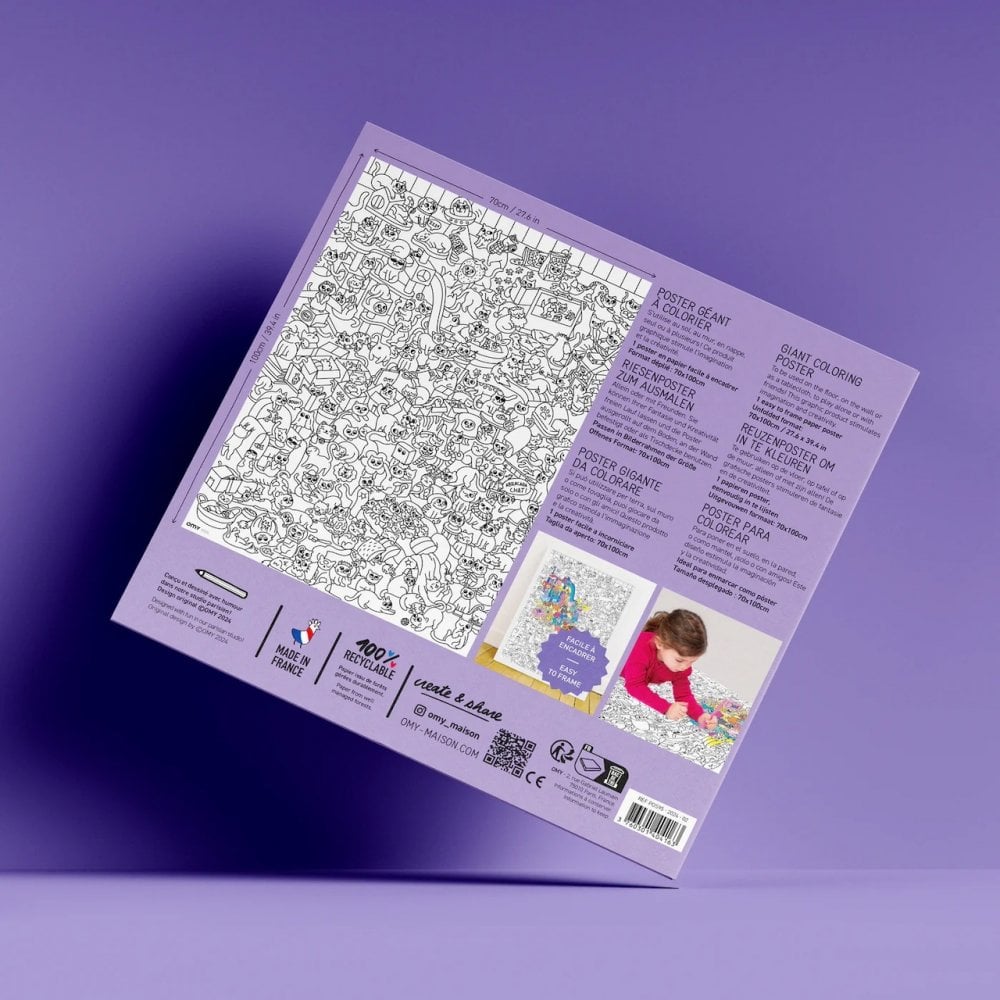 GIANT COLOURING POSTER - KITTY
