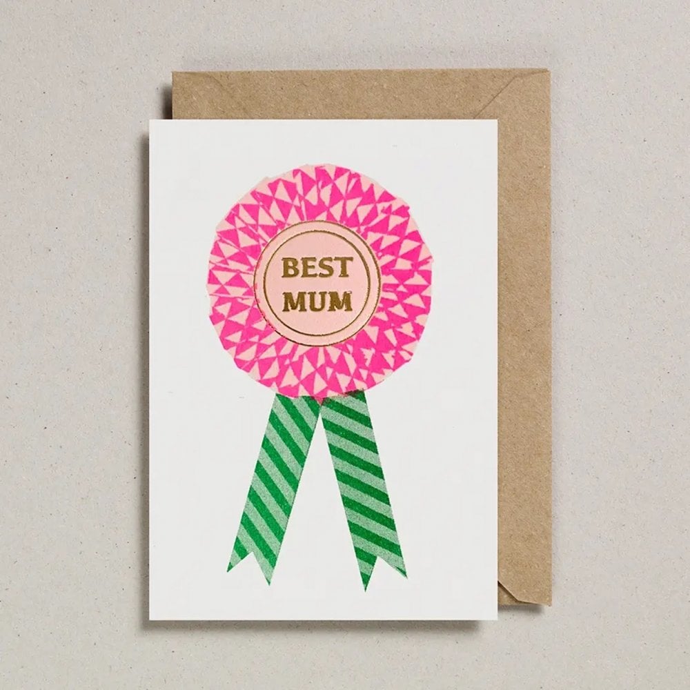 PINK ROSETTE CARD - MUM