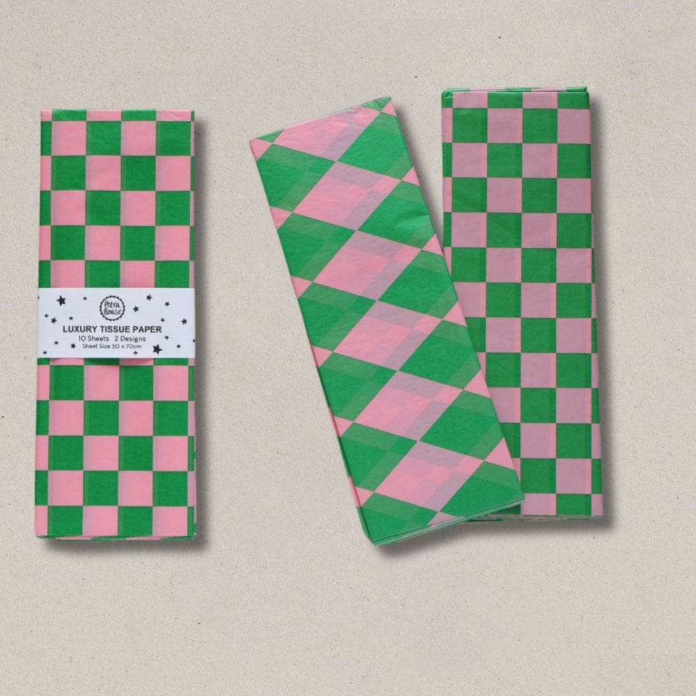 TISSUE PAPER - GREEN/PINK