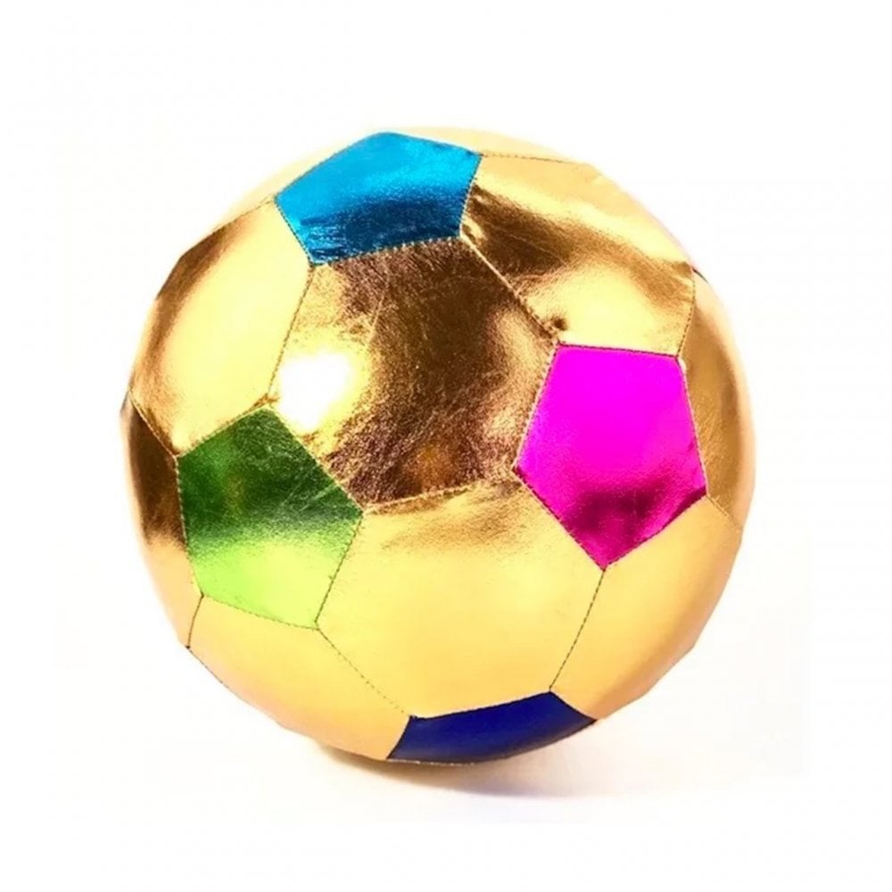 LARGE FABRIC PLAY BALL 22cm - GOLD MULTICOLOUR