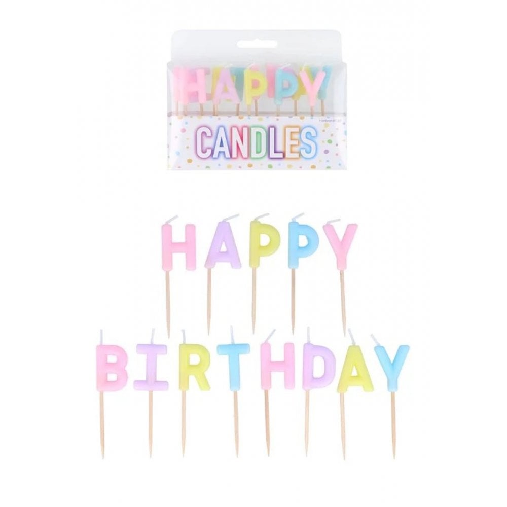 HAPPY BIRTHDAY CANDLES - PASTEL