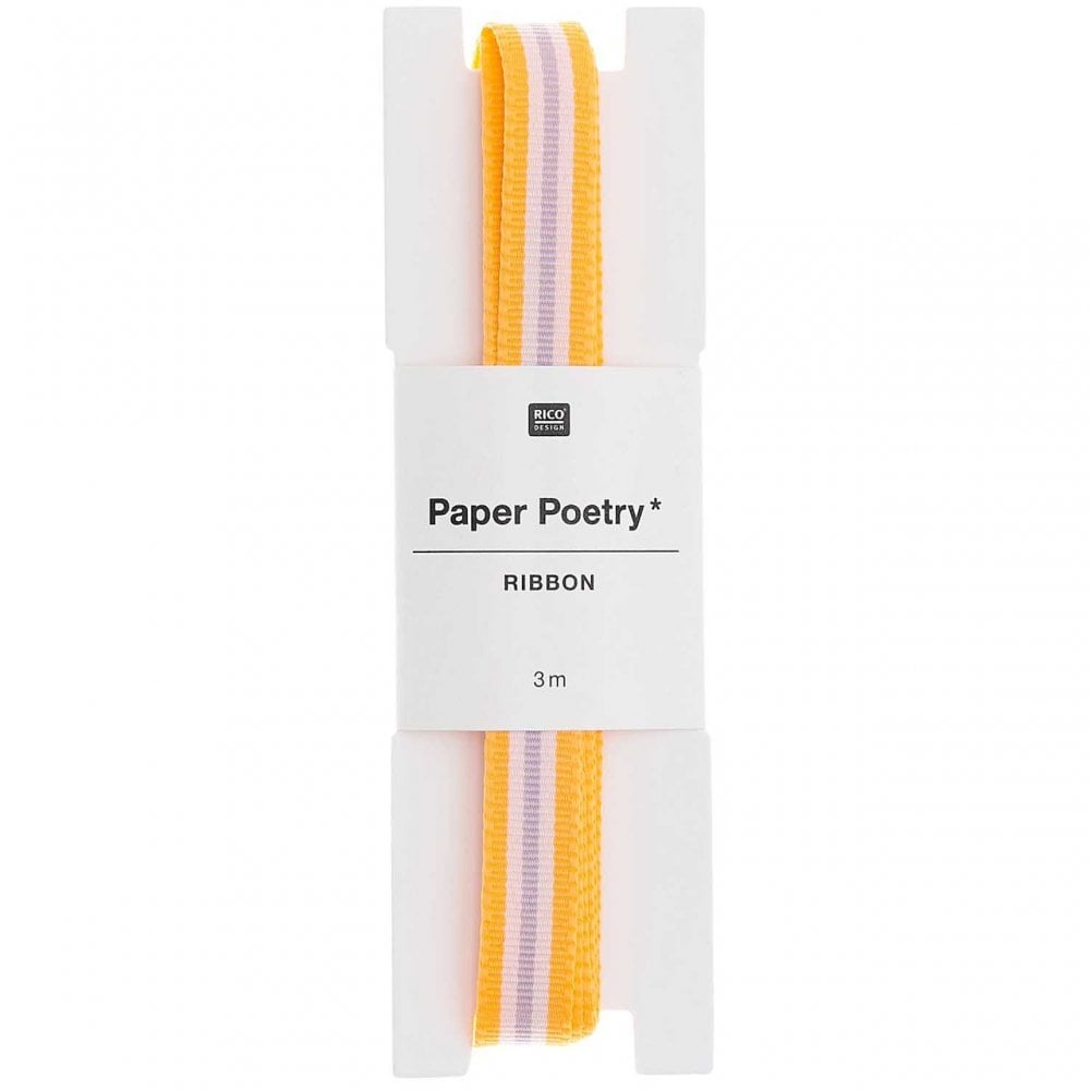 MULTI STRIPE RIBBON - ORANGE, WHITE & LILAC