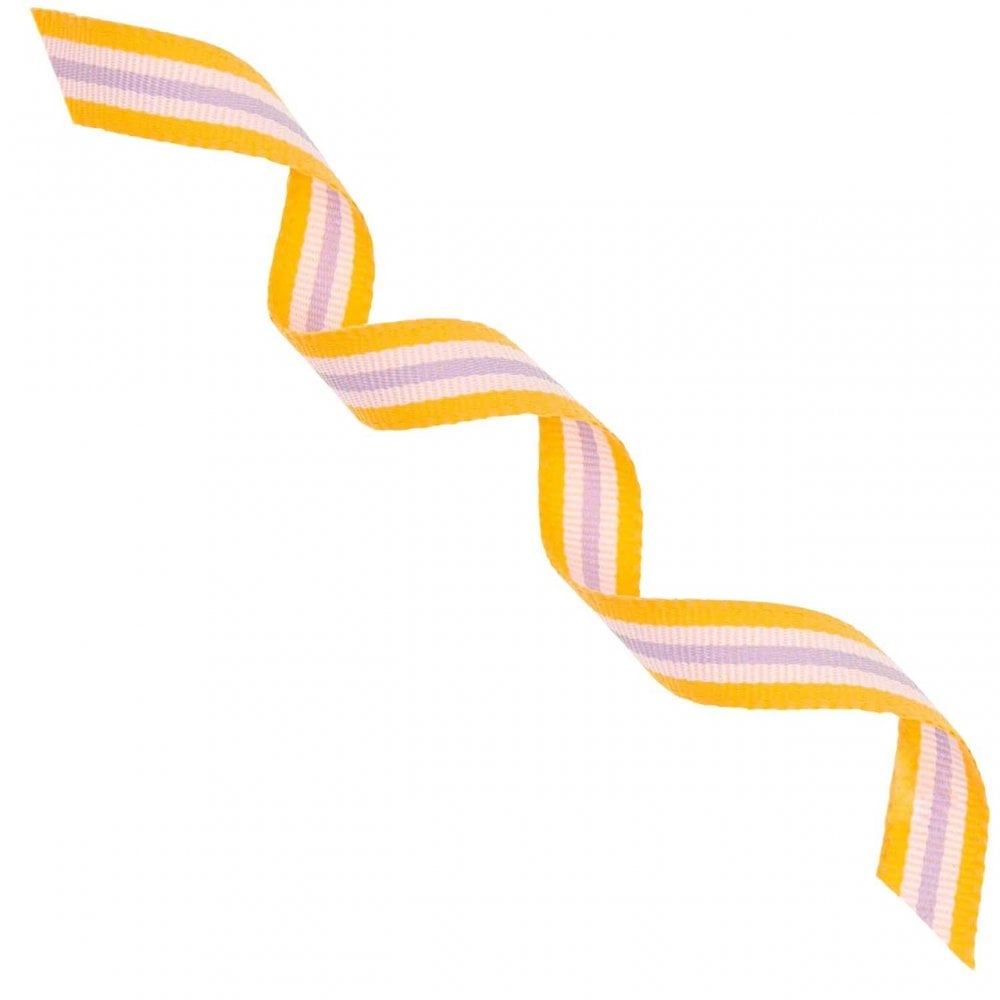MULTI STRIPE RIBBON - ORANGE, WHITE & LILAC